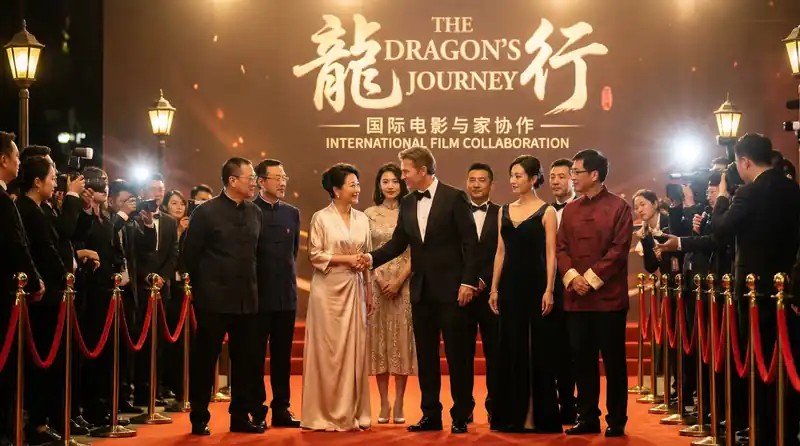 51视频国际电影首映红毯活动，中外影星盛装出席合影留念